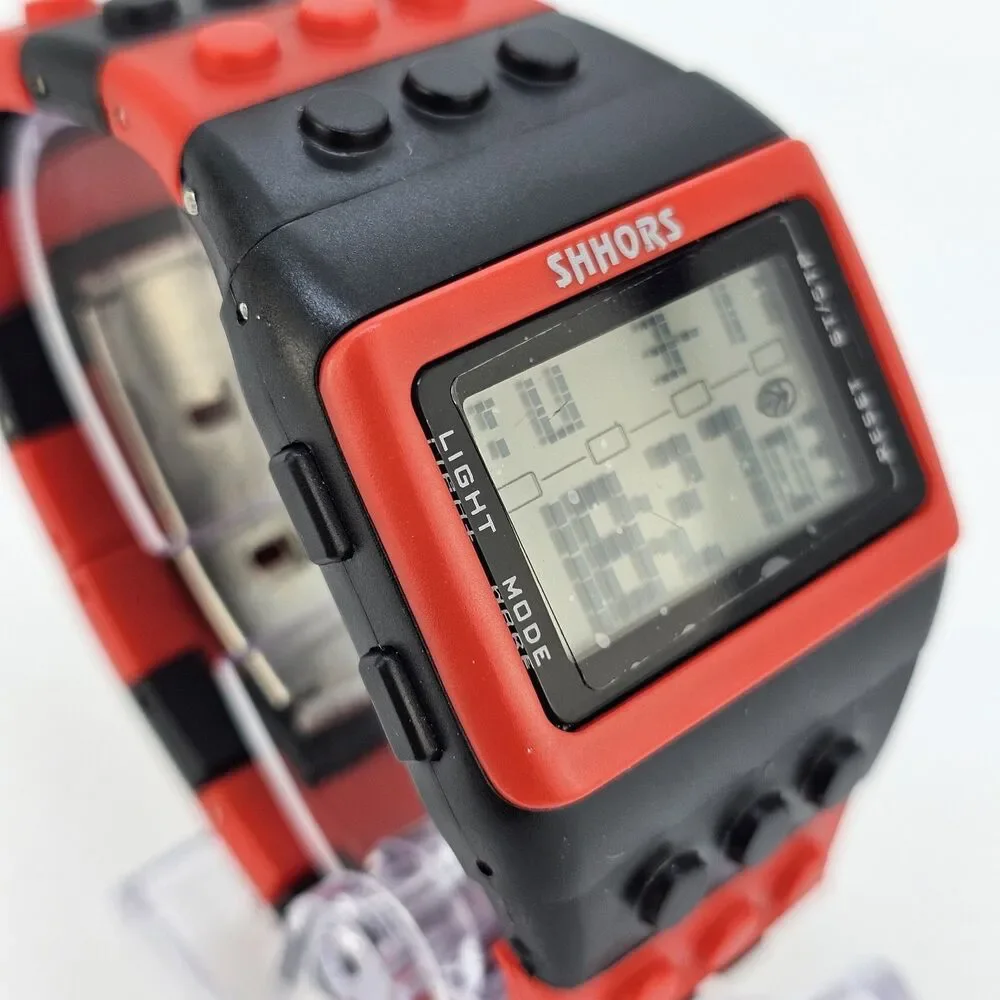 SHHORS Men's Watch 43MM Red Black Building Block Lego‎ Digital 7